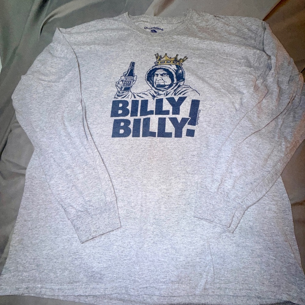 Chowdaheadz Billy Billy Graphic Tee Mens XL Gray Excellent Long Sleeve Cotton